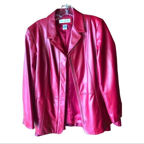 Preston & York red leather jacket - Picture 1 of 1